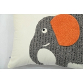 Elephant Motif Kids Cushion Cover - 16 x 16