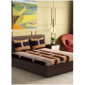 Abhikram - Brown Cotton Double Bedsheet with 2 Pillow Covers - Brown