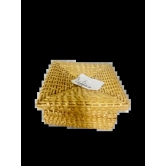 Golden Grass Box Square | Bamboo Handicraft | Bamboo Grass Work | Storage Box