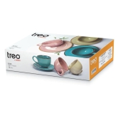 Treo Eclat 160 ML Cup and Saucer | 6 Cups and 6 Saucers | 3 Colours Earthern