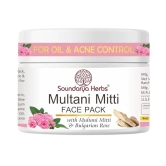 Soundarya Herbs Multani Mitti Face Pack with Multani Mitti and Bulgarian Rose, for Oil and Acne Control