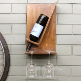 Wine & Glass Holder Wall Mounted