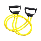 Double Toning Resistance Tube Heavy Quality Pull Rope Elastic Rubber Exercise Band for Stretching, Workout, Home Gym and Toning with Heavy Quality Grip D Shaped Handles for Men and Women(YEL