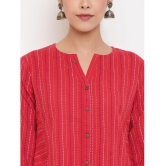 Janasya - Red Cotton Womens Ethnic A-Line Top ( Pack of 1 ) - None