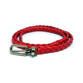 Liv Red Leather Casual Belt - None