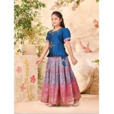 Aarika Teal Silk Girls Lehenga Skirt ( Pack of 1 ) - None