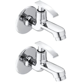 Cossimo Brass Soft Bib Cock Tap (Pack of 2) Brass Bathroom Tap (Bib Cock)