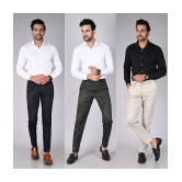 MANCREW Regular Flat Mens Formal Trouser - Multicolor ( Pack of 3 ) - None