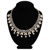 Sukkhi Alloy White Traditional Necklaces Set Collar - White