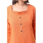 DESHBANDHU DBK - Orange Cotton Womens Straight Kurti - None