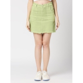 CEFALU - Green Denim Women''s Straight Skirt ( Pack of 1 ) - None