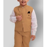 Fourfolds - Yellow Cotton Blend Boy's Shirt & Pants ( Pack of 1 ) - None