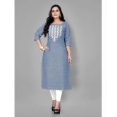 RIAANA - Blue Cotton Women's Straight Kurti ( Pack of 1 ) - None