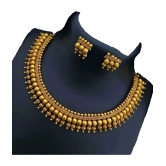 ROFARWORD Gold Brass Necklace Set ( Pack of 1 ) - Gold