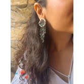 Jharna oxidised silver earring with chain details