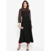 Janasya - Black Crepe Womens Flared Kurti ( Pack of 1 ) - M