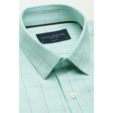 Men Green Regular Fit Formal Full Sleeves Formal Shirt