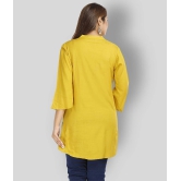 JC4U - Yellow Rayon Womens Straight Kurti - M