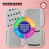 Fackelmann 4-Sided Stainless Steel Kitchen Grater | Ideal for Slicing, Grating, Shredding and Zesting | Easy to Clean & Dishwasher Safe