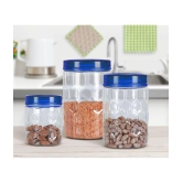 Milton Hexa plastic Pet Storage Jar and Container, Set of 24 (6 Pcs x 270 ml Each, 6 Pcs x 665 ml Each, 6 Pcs x 1240 ml Each, 6 Pcs 1850 ml Each), Blue - Blue