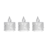 TINUMS - Off White LED Tea Light Candle 5 cm ( Pack of 3 )