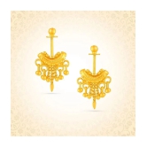 LUV FASHION Golden Threader Earrings ( Pack of 1 ) - Golden