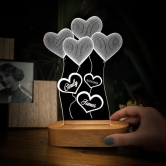 Personalized 3D Illusion Led Double Heart LED Lamp for Anniversary-Multicolor