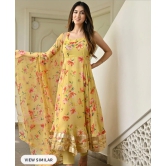 Floral Printed Regular Kurta with Trousers & Dupatta-XXL