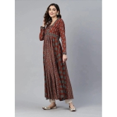 Vbuyz - Maroon Cotton Womens Anarkali Kurti ( Pack of 1 ) - None