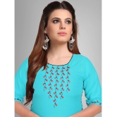 Kapadia - Turquoise Rayon Womens Straight Kurti ( Pack of 1 ) - None