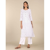 Karigari - White Rayon Women's Straight Kurti ( Pack of 1 ) - None