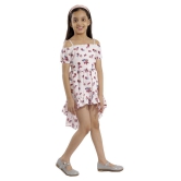 Kids Cave dress for girls fit and flare fabric- printed summercool (Color_off white, Size_3 Years to 12 Years) - None