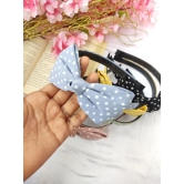 Polka Dots Bow Headband-Blue