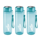 Milton Hector 1000 Pet Water Bottle Set of 3, 1000 ml Each, Blue | Recyclable | Reusable | BPA Free | Food Grade | Leak Proof | Gym | Office | Home | Kitchen | Treking | Travel | Hiking - Bl