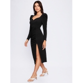 Sheetal associates - Black Polyester Women's Side Slit Dress ( Pack of 1 ) - None