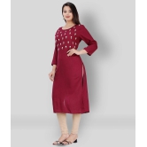 JC4U - Maroon Rayon Womens Straight Kurti ( Pack of 1 ) - 6XL