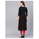 KSUT Black Viscose Straight Kurti - M