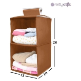 PrettyKrafts hanging organizer 2 Shelves Wardrobe Organiser, Beige