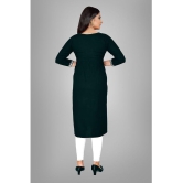 haya fashion - Green Rayon Women's Straight Kurti ( Pack of 1 ) - None