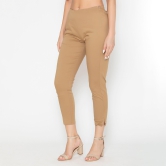 Women's Cotton Formal Trousers - Mocha Mocha L