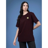 Rigo Wine Cotton Loose Fit Womens T-Shirt ( Pack of 1 ) - None