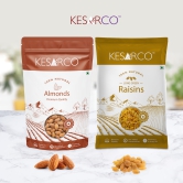 Raw Almonds & Green Raisins Combo-200gm each