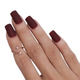 MATTE SQUARE NAILS (NAIL KIT INCLUDED)-Spanish Brown