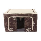 UberLyfe Foldable Cloth Storage Box with Steel Frames (Brown, 66L)