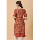 Glomee - Orange Crepe Womens Straight Kurti ( Pack of 1 ) - None