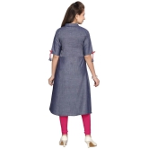 Aarika Blue Cotton Girls Kurti ( Pack of 1 ) - None