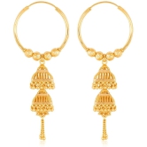 VIVASTRI Golden Jhumki Earrings ( Pack of 1 ) - Golden