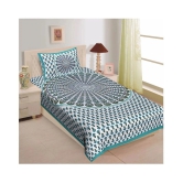 Uniqchoice Cotton Single Bedsheet with 1 Pillow Cover ( 229 cm x 153 cm ) - Green