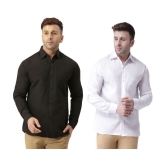 KLOSET By RIAG 100% Cotton Regular Fit Solids Full Sleeves Men's Casual Shirt - Off White ( Pack of 2 ) - None