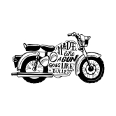 Asmi Collection Black Bike Motorbike Motivational Wall Sticker ( 50 x 90 cms )